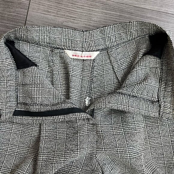Vintage 90s Plaid Black & White High Waisted Pleated Trousers Express Size 26" - Picture 8 of 8